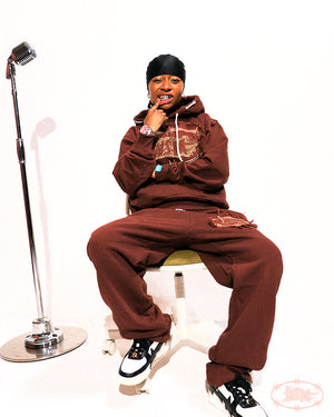 Brown Applique Hoodie